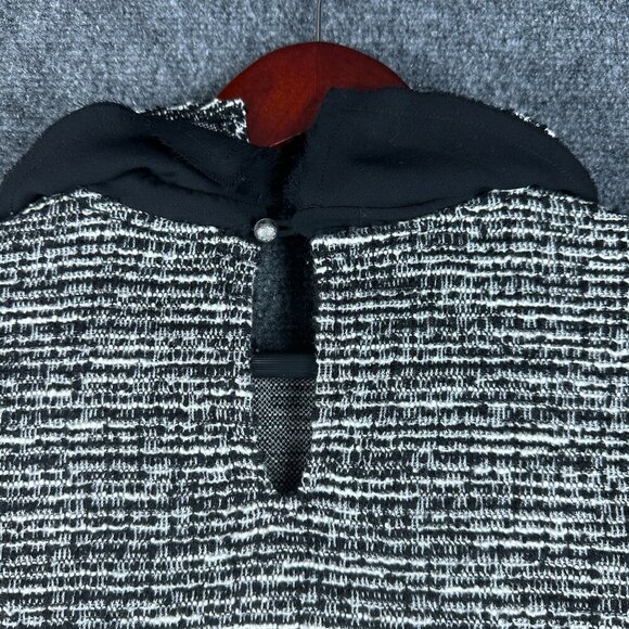 Anthropologie Postage Stamp Sweater Womens Small Black White Back Neck Keyhole - Picture 9 of 9